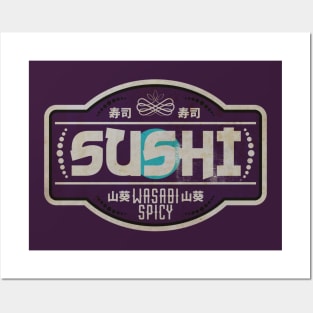 Sushi Wasabi Purple Spicy Posters and Art